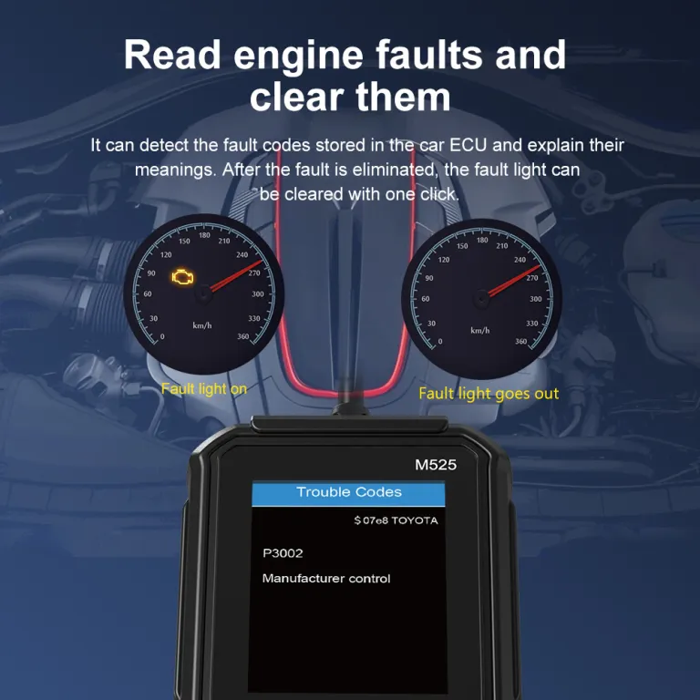 OBD2 تستر باتری خودرو M525 دستگاه عیبیاب خودرو دستگاه تشخیص خطای خودرو رمزگشا محصول صادراتی باکیفیت