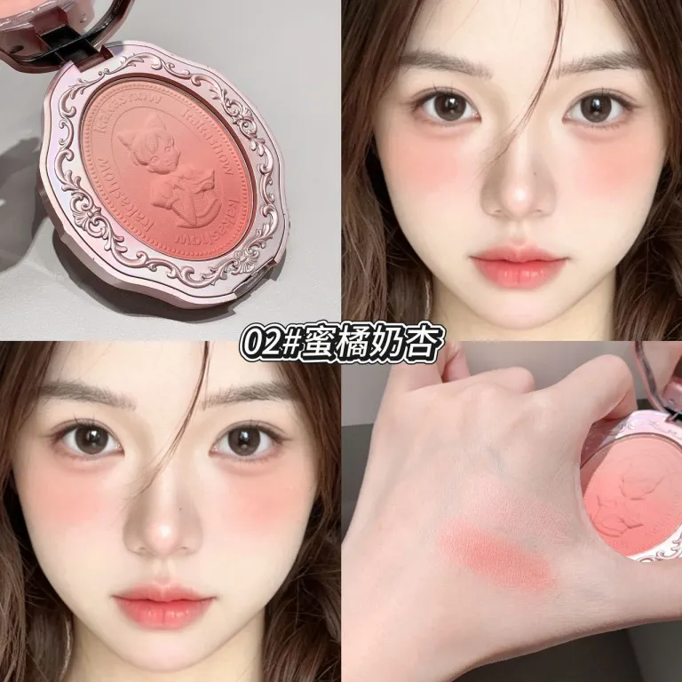 رژگونه گرادیان برجسته Kakashow دخترانه صورتی ملایم روشن‌کننده و اصلاح‌کننده رنگ پوست