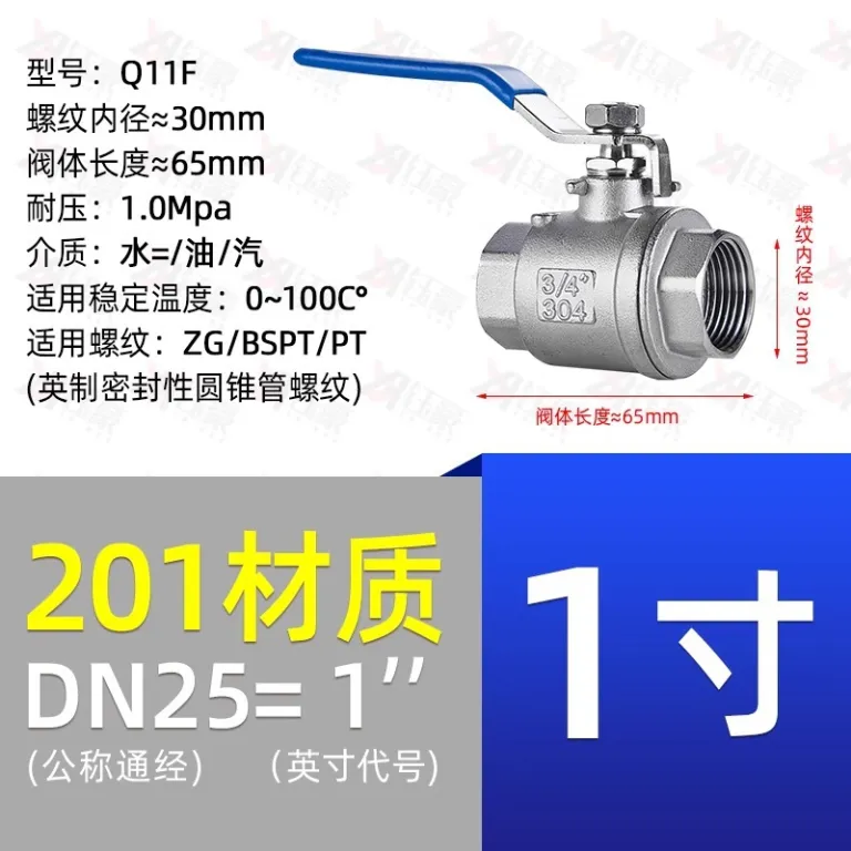 شیر توپی استیل ضدزنگ 304 دو تکه 316 رزوه داخلی برای لوله آب 2/4 6 1 اینچ dn15 25 50