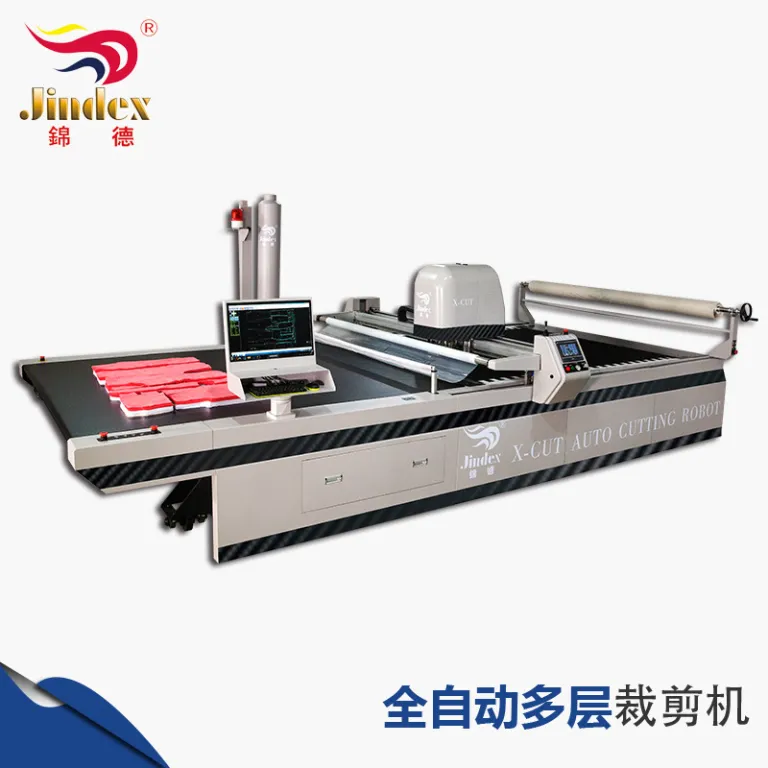 میز برش با تیغه لرزشی CNC مدل 2020 برای برش چندلایه پارچه و چرم با تغذیه خودکار، دستگاه برش پارچه کامپیوتری تمام اتوماتیک
