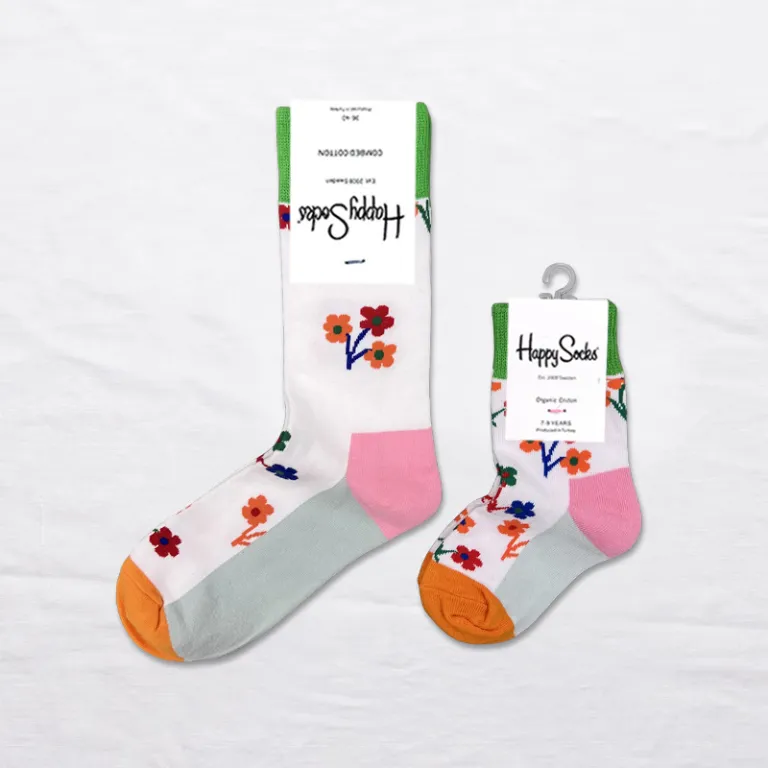 جوراب بچگانه HappySocks طرح کارتونی ساق متوسط مدل هایپی مناسب دختر و پسر برای استفاده بیرون از منزل طرح بامزه عمده و خانوادگی