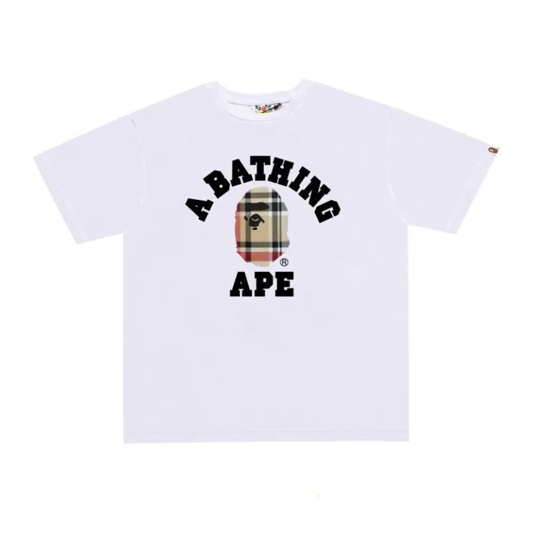 تی‌شرت BAPE تابستانی طرح سر میمون استتاری مردانه و زنانه استایل ژاپنی موجودی عمده