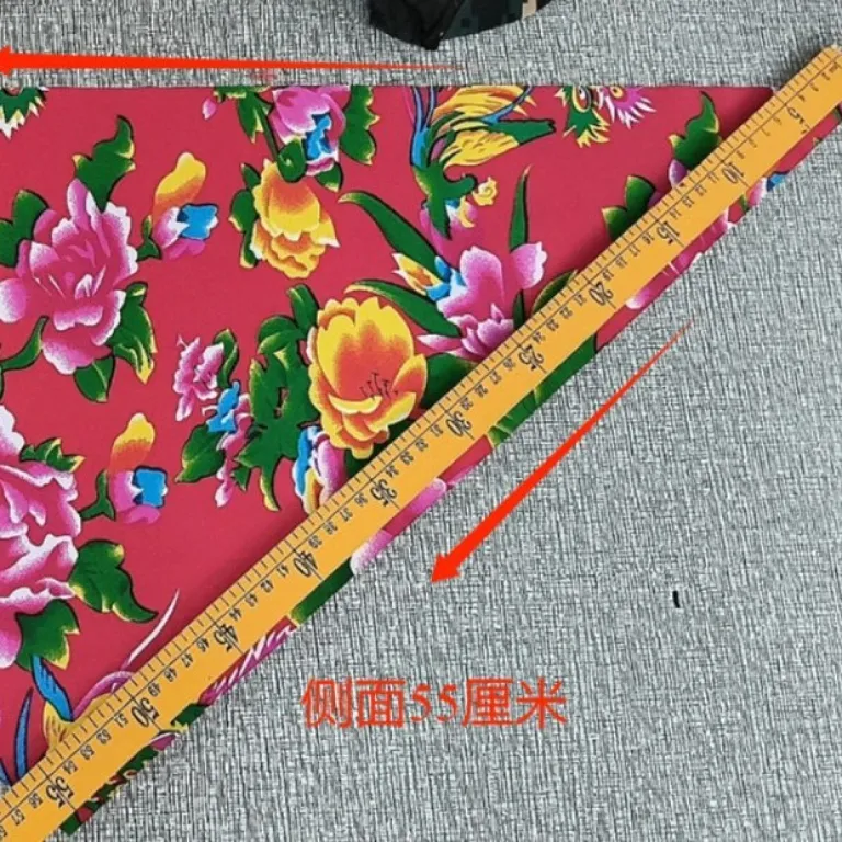 روسری گلدار شمال شرقی چین طرح گل درشت مثلثی برای رقص میدانی یانگگه ست لباس رقص اکسسوری روسری چاپی