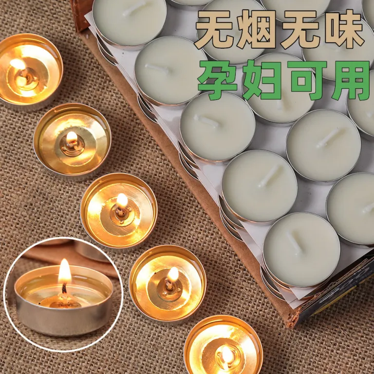 شمع چای بدون دود 4-8 ساعت، شمع کوچک گرد مخصوص گرم‌کردن و عطر‌افشانی، مناسب هتل و کی‌تی‌وی و تولد