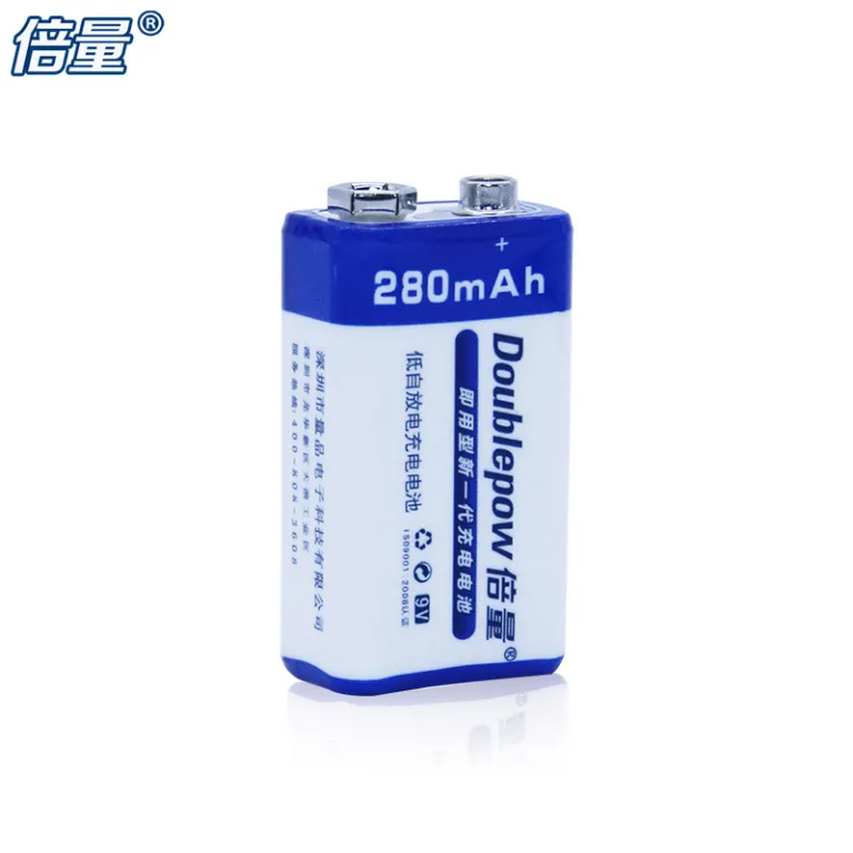 باتری نیکل-متال هیدرید کم‌خودتخلیه 9V280mAh با گارانتی 1 ساله برای مولتی‌متر و اسباب‌بازی، عمده با ظرفیت بالا
