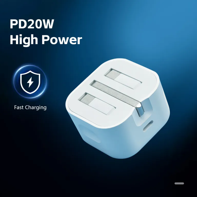 شارژر اپل با دوشاخه بریتانیا 20W مناسب گوشی اپل، شارژر موبایل 20Wiphone