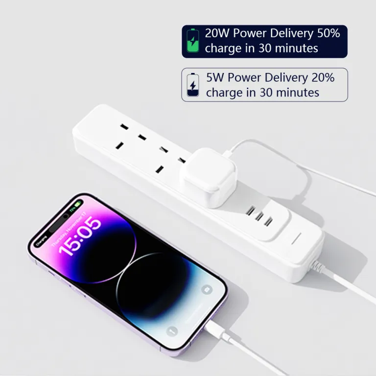 شارژر اپل با دوشاخه بریتانیا 20W مناسب گوشی اپل، شارژر موبایل 20Wiphone