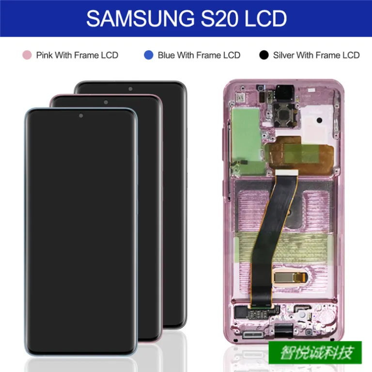 مناسب سامسونگ S20Plus مجموعه صفحه‌نمایش با قاب S20+ خمیده 5G کریستال مایع G985 صفحه‌نمایش اصلی AMOLED