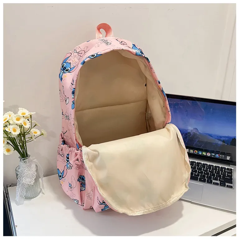 کوله‌پشتی جدید طرح کارتونی استیچ، سبک ژاپنی، جادار و سبک برای مدرسه