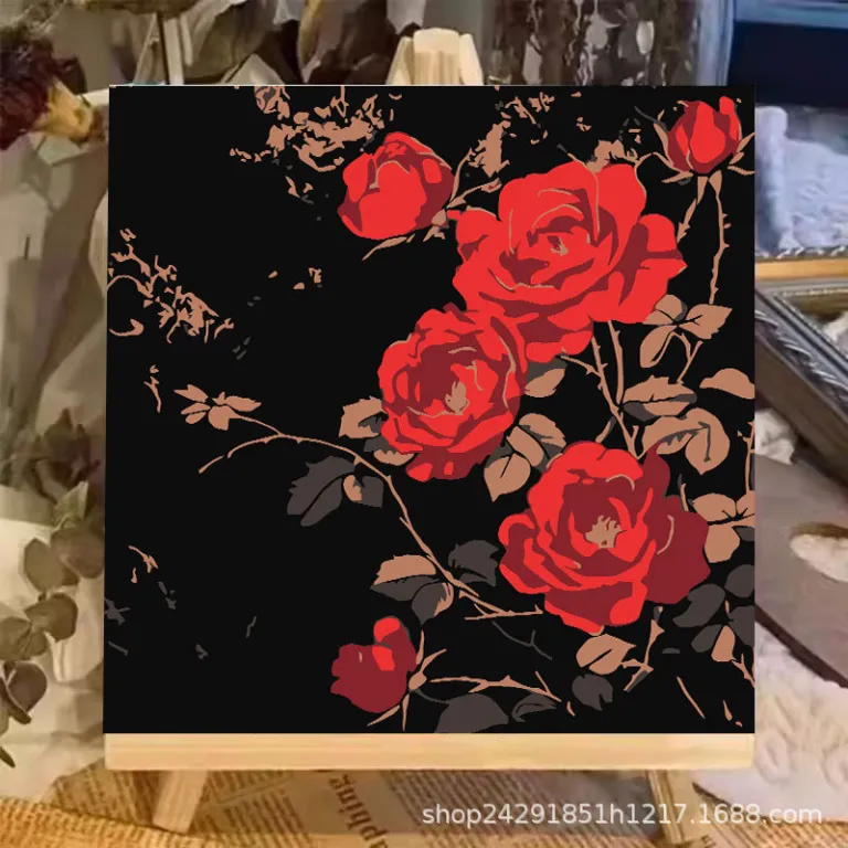 نقاشی رنگ‌روغن دیجیتال گل DIY رنگ‌آمیزی نقاشی دستی کودکانه نقاشی دستی پر کردن منظره لاله نقاشی رنگ‌روغن دیجیتال عمده