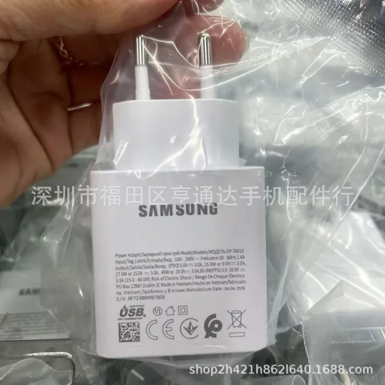 T6010 مناسب برای سامسونگ 60W شارژ سریع 3.0 آداپتور شارژ S26U/S25/S24 موبایل USB-C شارژر