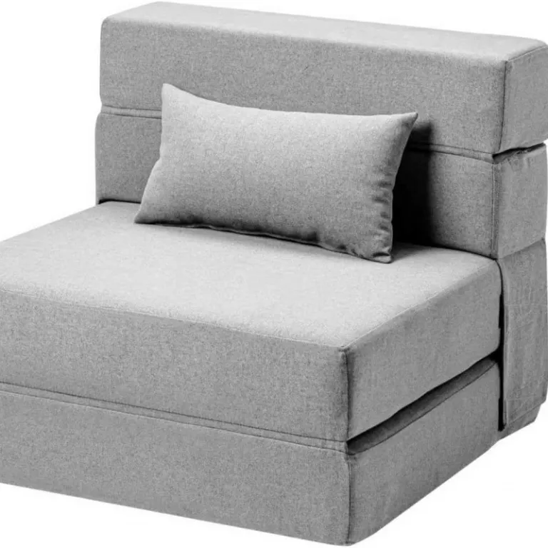 55D مبل فشرده اسفنجی تخت تنبل چهارکاره تاشو مناسب آپارتمان کوچک، تک‌نفره وکیوم