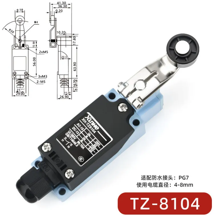 ME-8108 کلید محدودکننده خودبازگشت میکروسوئیچ تماسی محدودکننده TZ-8101 کلید مسیر