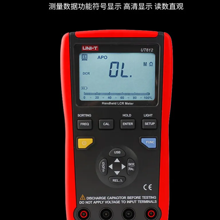 یونیتی UT611/UT612 پل دیجیتال LCR دستی با دقت بالا برای اندازه‌گیری ظرفیت خازنی، اندوکتانس و مقاومت