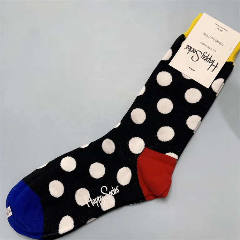 جوراب زنانه رنگارنگ HappySocks طرح کارتونی بامزه مدل اینستاگرامی نیمه‌ساقه بیرونی خیابانی