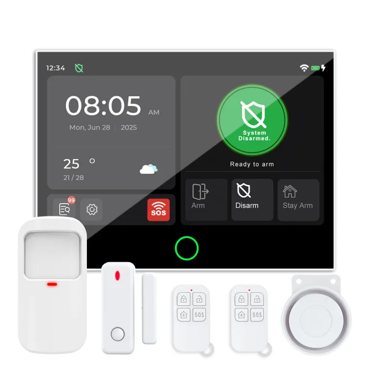 کیت دزدگیر امنیتی بی‌سیم با صفحه لمسی 7 اینچی و وای‌فای 4G برای کنترل از راه دور، عمده