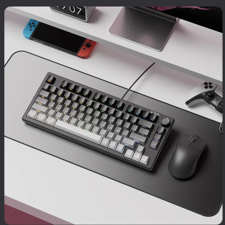 کیبورد کوچک با حس مکانیکی منگزو Z75PRO بی‌صدا، اتصال خارجی به لپ‌تاپ، سه حالته، مخصوص بازی و ایسپرت