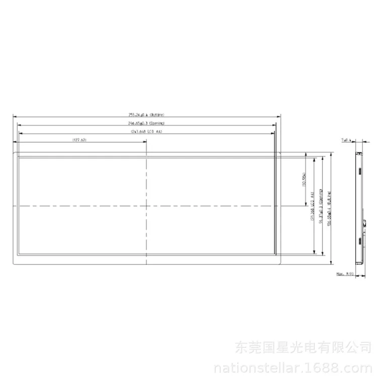 10.3 اینچ JJ103IA-12A ماژول نمایشگر LCD خودرویی فضای باز با قابلیت خوانایی در نور خورشید، دمای گسترده و صفحه فوق عریض