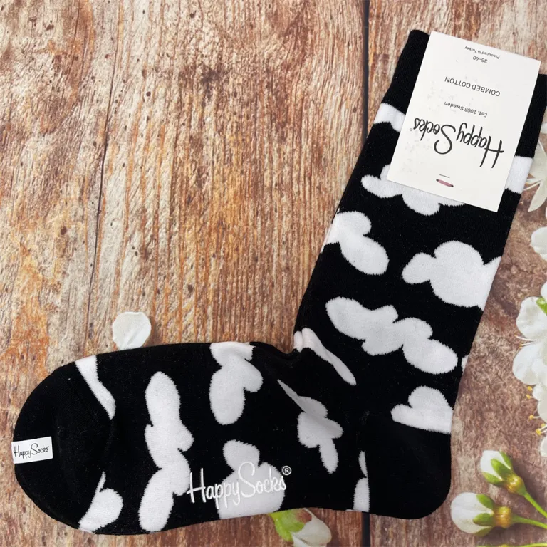 جوراب زنانه رنگارنگ HappySocks طرح کارتونی بامزه مدل اینستاگرامی نیمه‌ساقه بیرونی خیابانی