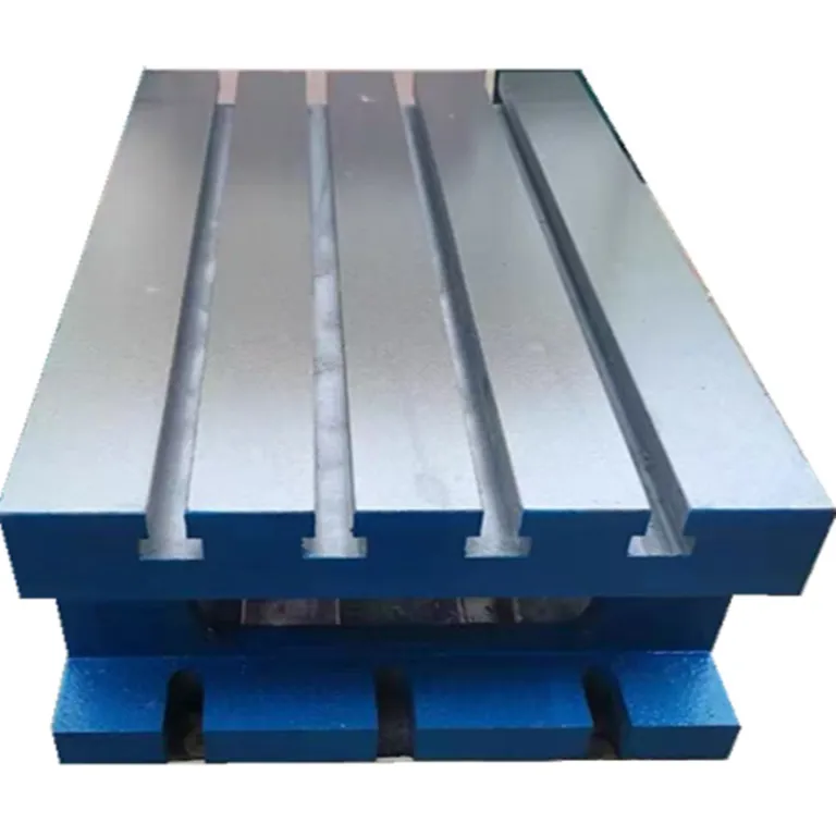 میز کار ماشینابزار چدنی با شیار T، طراحی و تولید پلتفرم کمکی CNC با دقت بالا