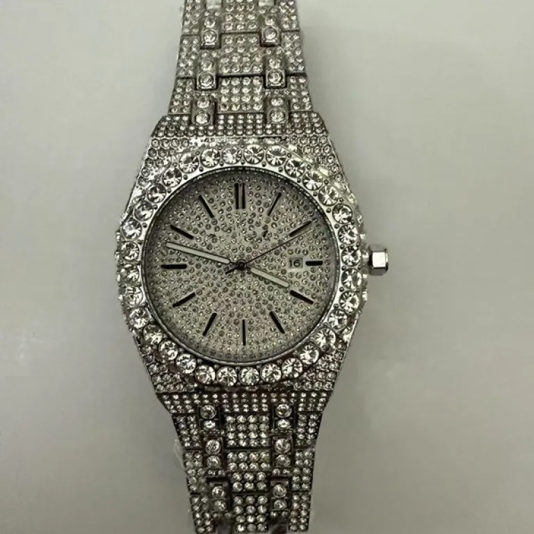 2025 ساعت مردانه باکیفیت تمام الماس AP، پرفروش در Dunhuang و AliExpress، شیک و مد روز، موتور کوارتز، عرضه مستقیم از کارخانه