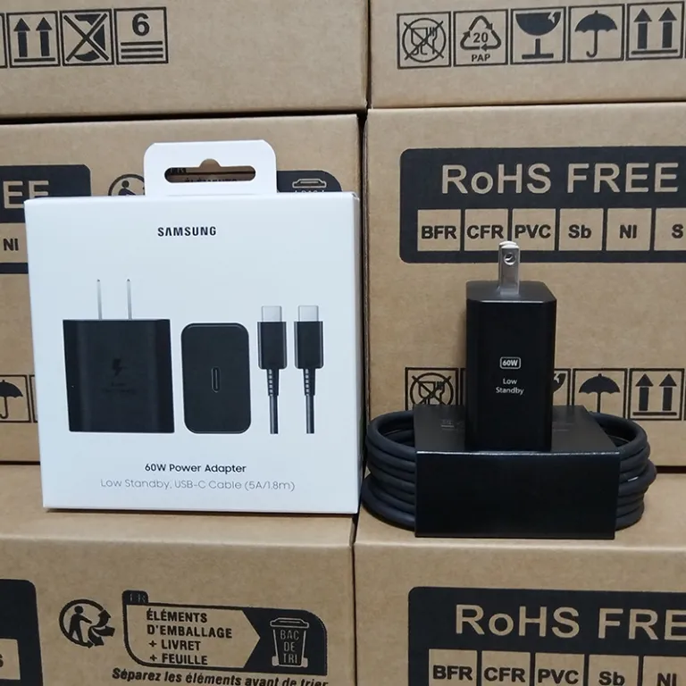 شارژر Samsung60W مخصوص Galaxy S26+ با شارژ سریع 3.0 آداپتور آمریکایی 5A به همراه کابل شارژ سریع