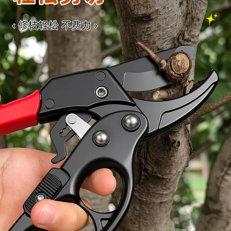 قیچی هرس محافظ دست و کم‌نیرو با طراحی قطعه‌قطعه، ابزار باغبانی برای برش شاخه، قیچی هرس باغ، قیچی پرشی، قیچی درختان میوه