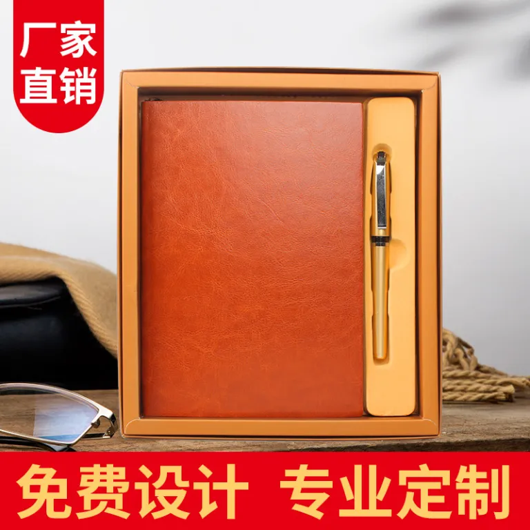 ست دفترچه یادداشت تجاری سفارشی با قابلیت چاپ لوگو، جعبه هدیه و صفحات رنگی، مناسب همایش‌ها و خرید عمده a5b5