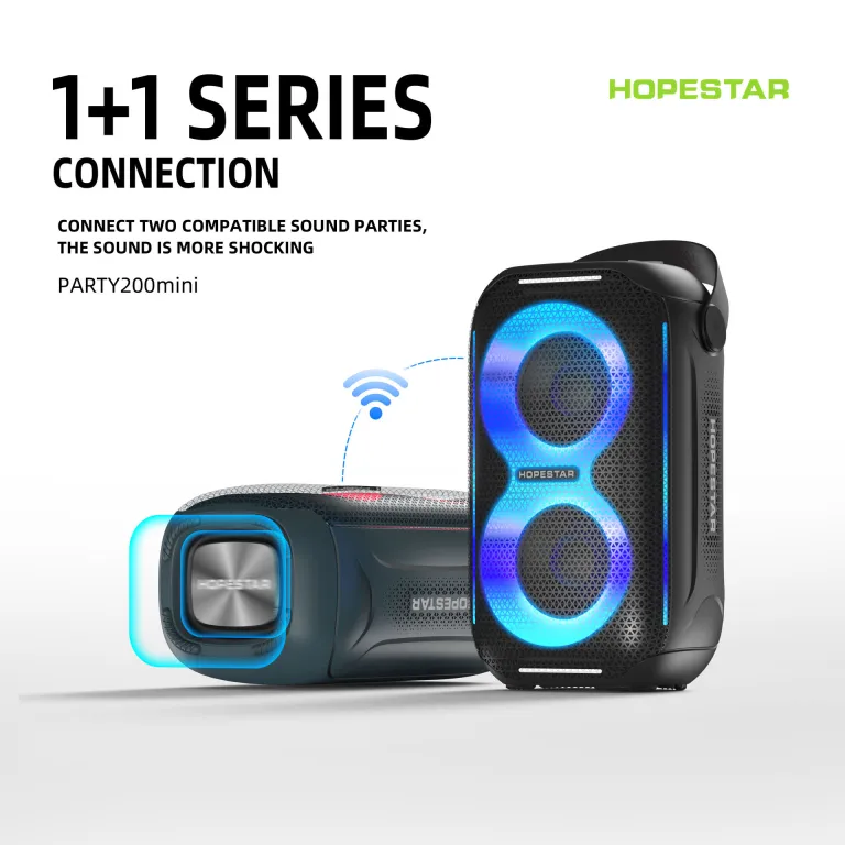 HOPESTAR-PARTY2000 مینی 2023 اسپیکر بلوتوثی بی‌سیم جدید با پشتیبانی از کارت حافظه و USB، هدیه خلاقانه