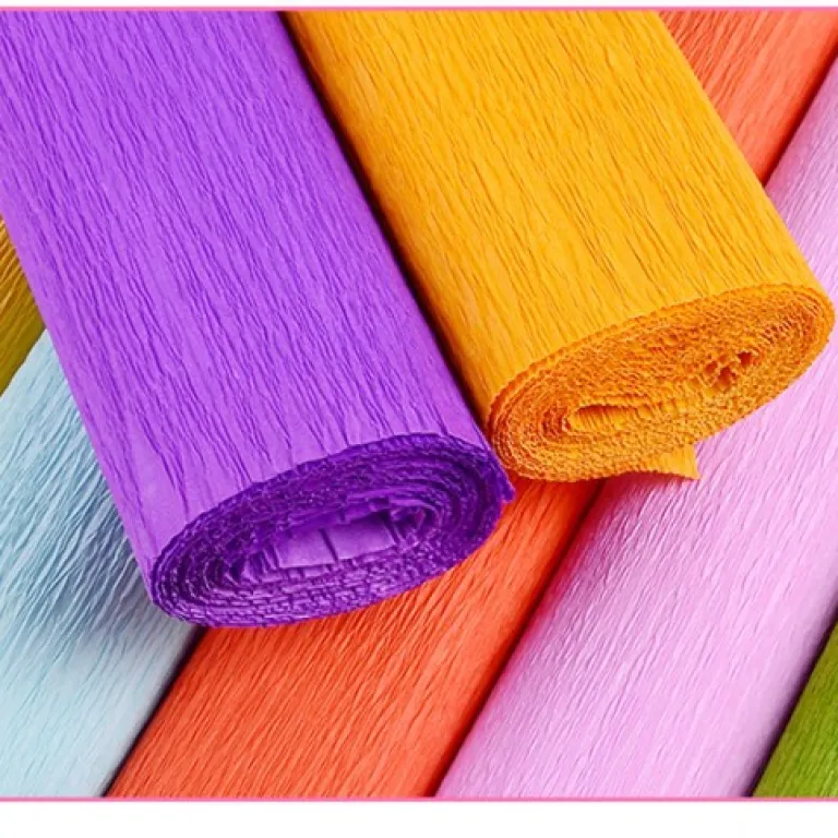 فروش مستقیم کارخانه، کاغذ کرپ رنگی ضخیم، مواد ساخت گل دستی، کاغذ DIY چین‌دار، کاغذ دستی برای گل رز