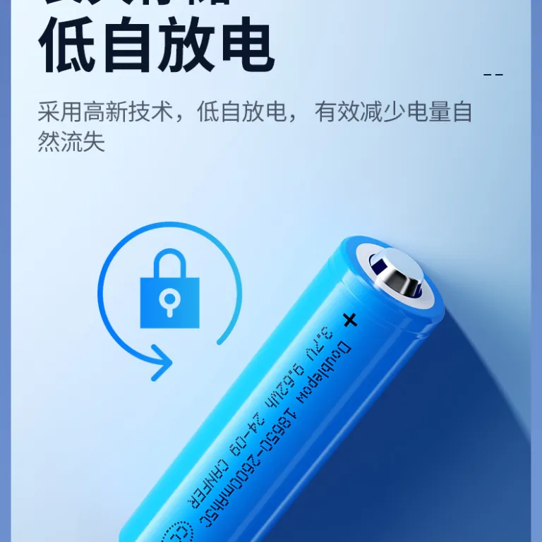 باتری لیتیومی 18650 با ظرفیت کامل 2600mah، مدل 3.7V، قابل شارژ برای بی‌سیم و دربازکن، ظرفیت بالا 18650