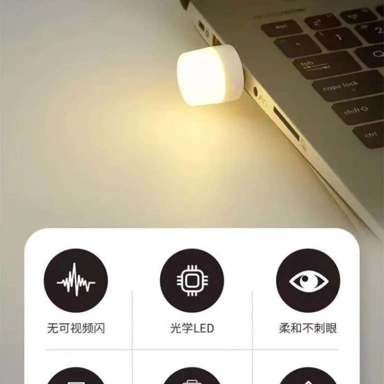 چراغ خواب گرد USB مدرن و مینیمال قابل حمل برای اتاق خواب