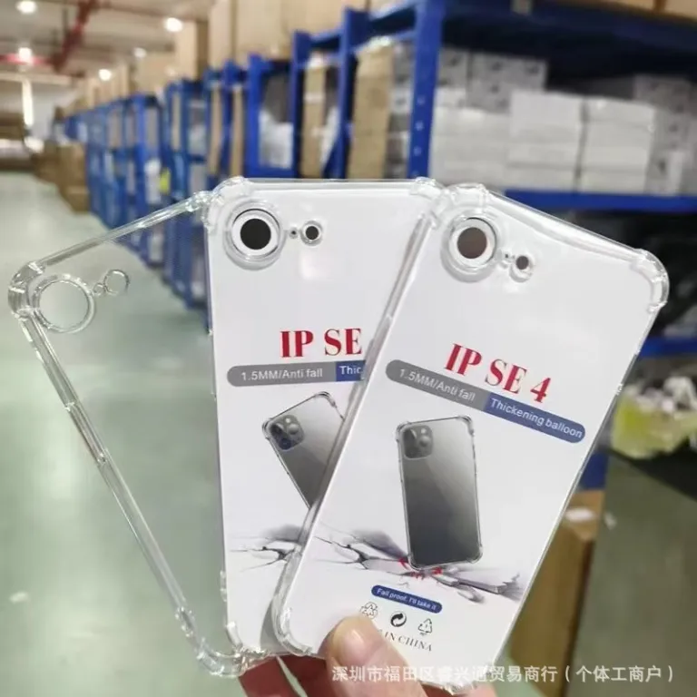 قاب شفاف ضد ضربه با چهار گوشه بالشتک دار مناسب اپل 16E آیفون 17 14promax 12 15 کاور محافظ