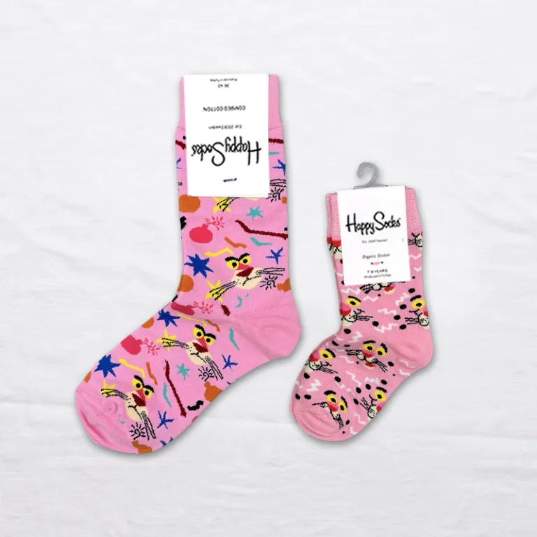 جوراب بچگانه HappySocks طرح کارتونی ساق متوسط مدل هایپی مناسب دختر و پسر برای استفاده بیرون از منزل طرح بامزه عمده و خانوادگی
