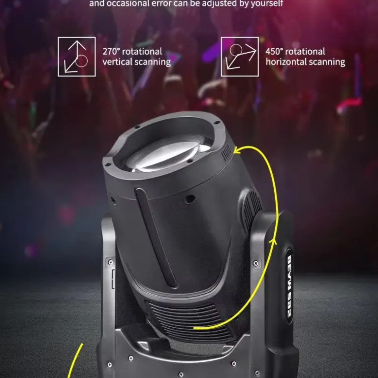 مینی 295W چراغ متحرک سرچرخان با پرتو و هاله نور برای صحنه، الگو، رنگ‌آمیزی، بار و اجرای KTV