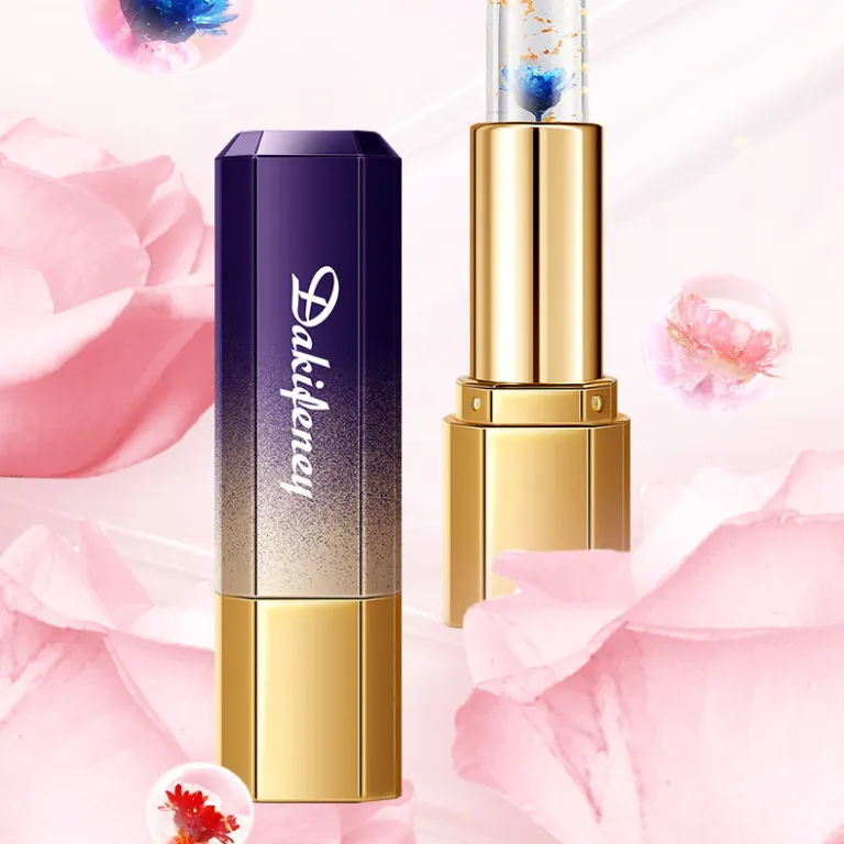 رژ لب تغییر رنگ ژله‌ای گلبرگ دیجیفولون مرطوب‌کننده ترمیم‌کننده لب‌های ترک‌خورده بدون رنگ پریدگی و بدون انتقال