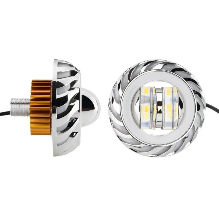 چراغ جلو LED یونیورسال خودرو و موتورسیکلت با لنز دوبل، فلاشر، چشم فرشته و چشم شیطان