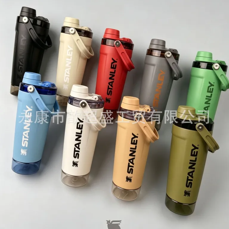 شیکر Stanley 304 فلاسک استیل ضدزنگ، ظرفیت بالا مناسب باشگاه، بطری ورزشی دسته‌دار آمریکایی