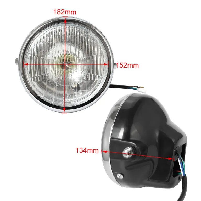 چراغ جلوی موتورسیکلت 7 اینچی اصلاحشده گرد مناسب برای هائولو بابا لینگ جیو مو EN125-2F-3A مجموعه چراغ جلو