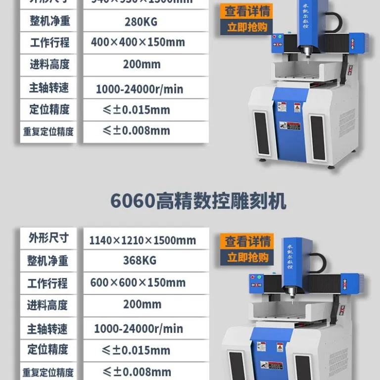 دستگاه حکاکی CNC رومیزی تمام‌اتوماتیک فلزات کوچک 4040 قالب چهار و پنج محوره با دقت بالا و توان بالا