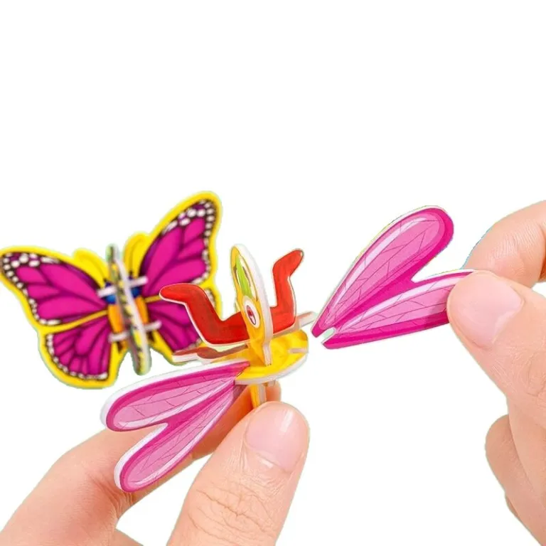 3D پازل سه‌بعدی حشرات جذاب، اسباب‌بازی خلاقانه DIY کودکان، کارت‌های آموزشی مهدکودک برای کاردستی و سرگرمی فکری