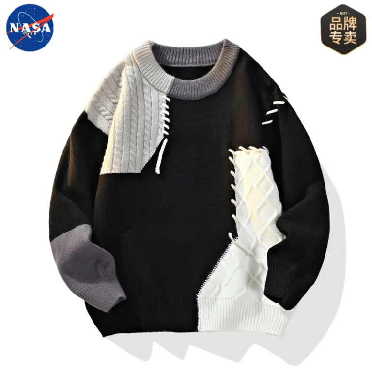 پلیور بافتنی گرم پاییزه و زمستانه برند NASA مردانه، باکیفیت، شیک و همهپسند، مناسب استفاده روزمره