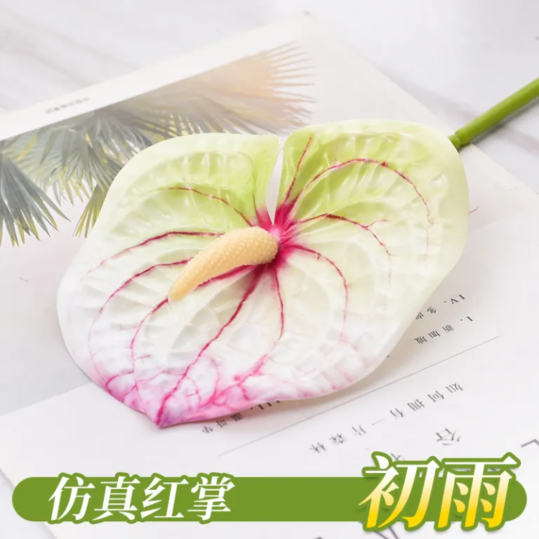 گل آنتوریوم مصنوعی تک شاخه 3D با بافت طبیعی فلامینگو دکور صحنه خانه چیدمان تزئینی شاخه گل مصنوعی دسته گل