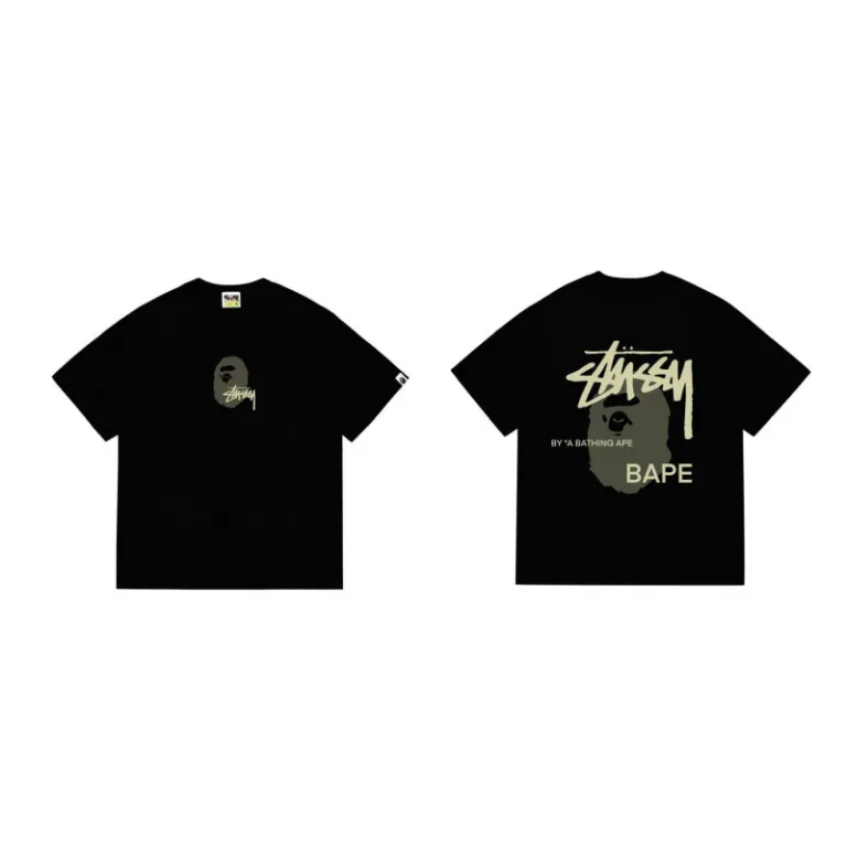تی‌شرت BAPE تابستانی طرح سر میمون استتاری مردانه و زنانه استایل ژاپنی موجودی عمده