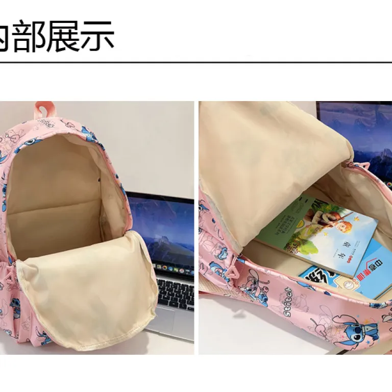 کوله‌پشتی جدید طرح کارتونی استیچ، سبک ژاپنی، جادار و سبک برای مدرسه