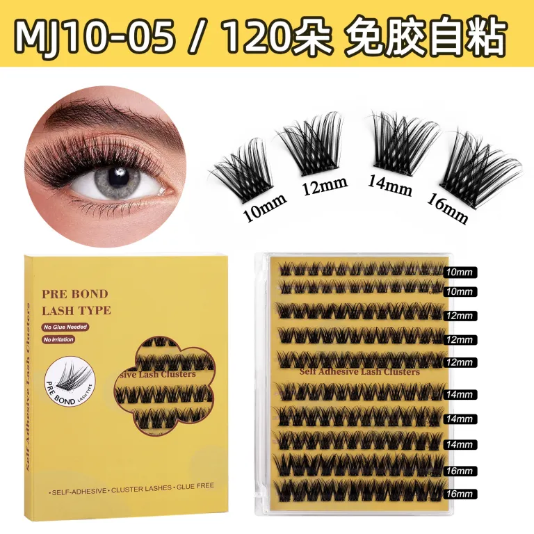 مژه مصنوعی بدون چسب آمازون، ست مژههای تکه‌ای فر و پرپشت DIY کراس‌بردر cluster lashes