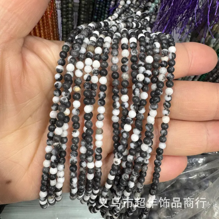 2mm3mm4mm مهره‌های گرد کوچک سنگ طبیعی، لوازم جانبی زیورآلات، آمیتیست، آونتورین سبز، تورمالین، مهره‌های DIY عمده
