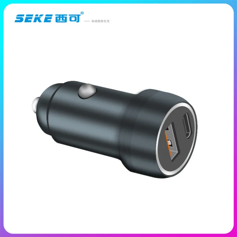 آداپتور فندکی شارژ سریع دو پورت A+C شی‌کو C18 PD30W مناسب شارژ گوشی‌های اپل و اندروید