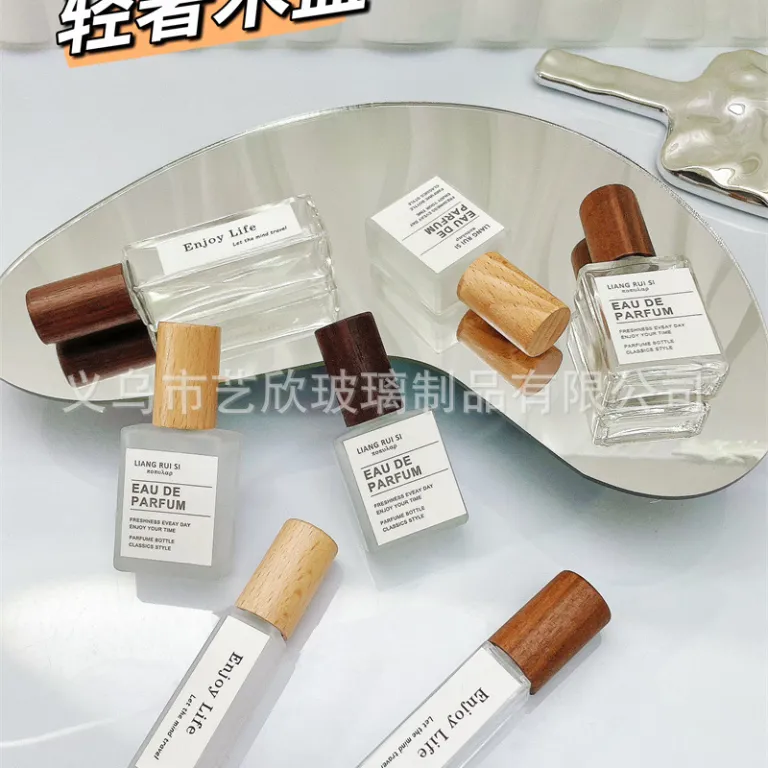 شیشه تقسیم عطر با درب چوبی خالی شیشهای 10ml لوکس مسافرتی قابل حمل 5ml شیشه اسپری نمونه شیشه عطر