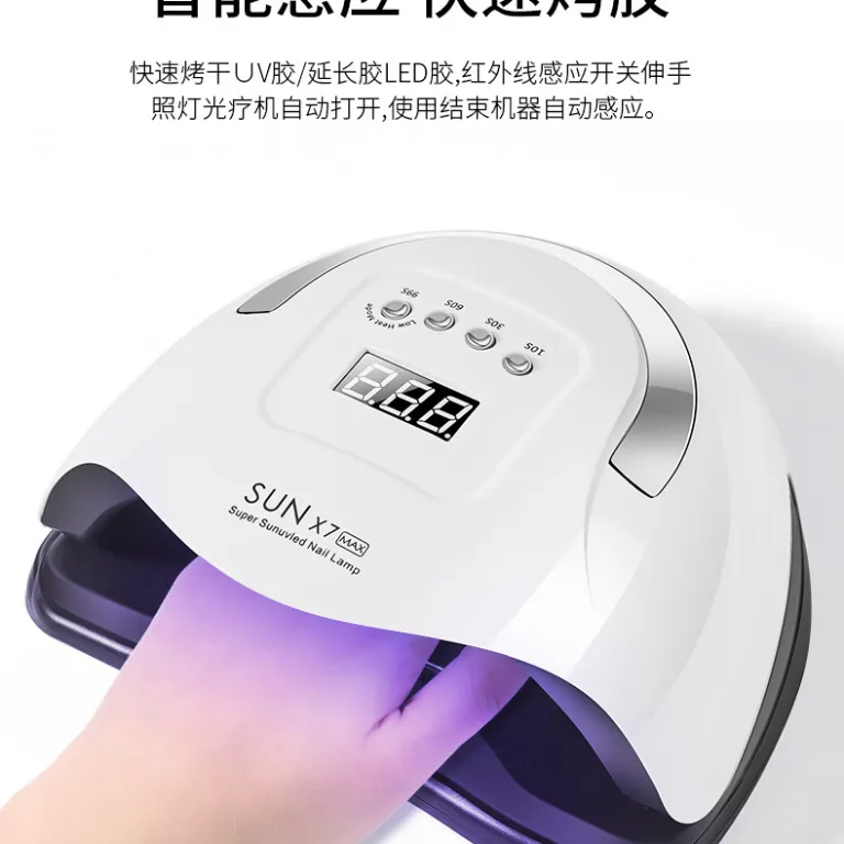 فروش مستقیم کارخانه SUNX7MAX دستگاه ژلیش ناخن 180W لامپ خشککن ناخن با سنسور خودکار و دو منبع نور